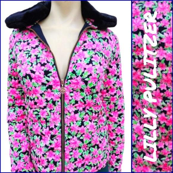 Pink Lilly Pulitzer Carrington Style Jacket Floral Print Size 00 NWT